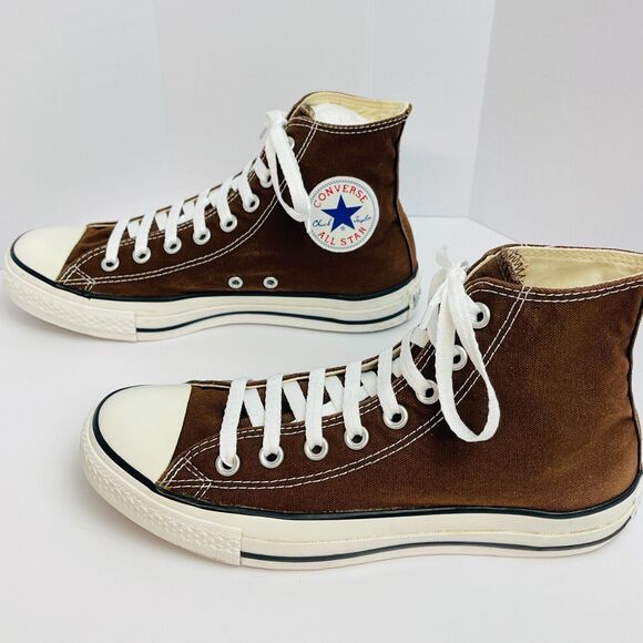 Converse Chuck Taylor All Star Canvas High Top Brown Sneakers Vtg 05' Sz M 7W 9 - Picture 5 of 10
